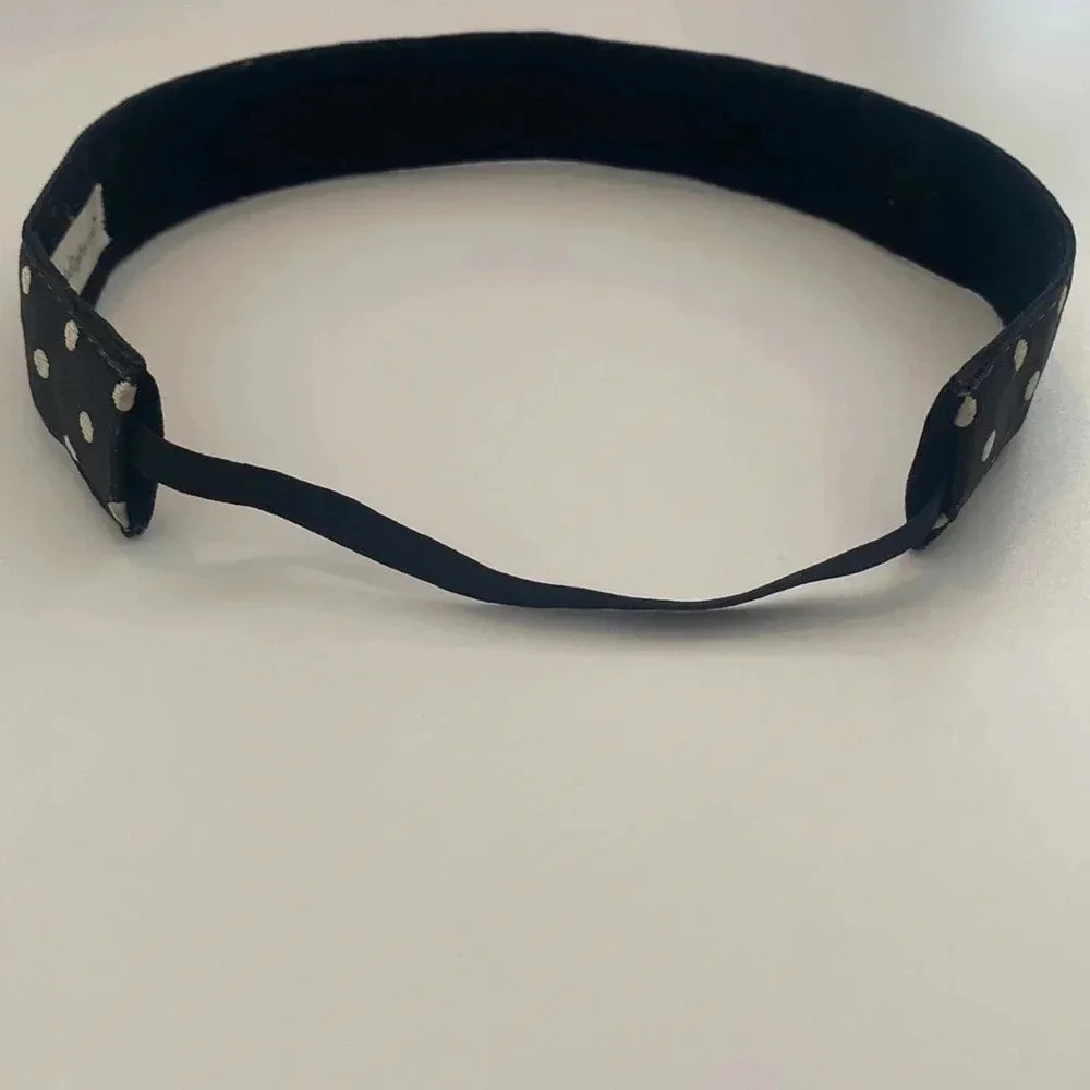 Banded2gether Black and white polkadot headband